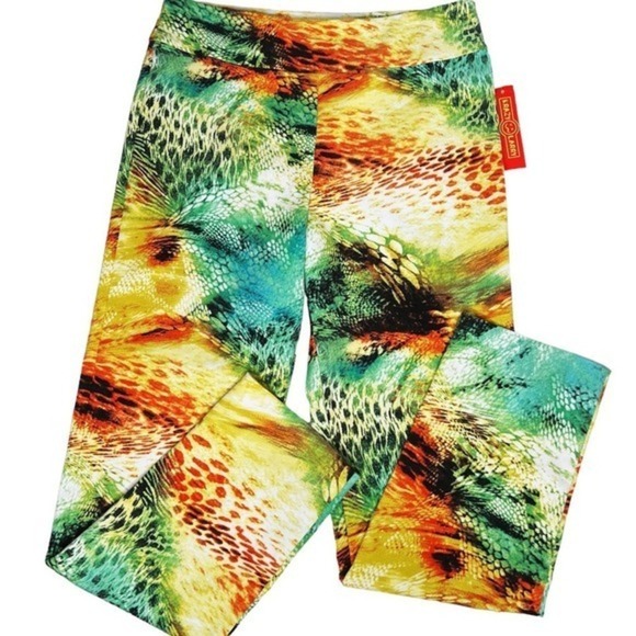 Krazy Larry Tropical Snakeskin Print Colorful Pants Size 6‎ - Picture 3 of 7
